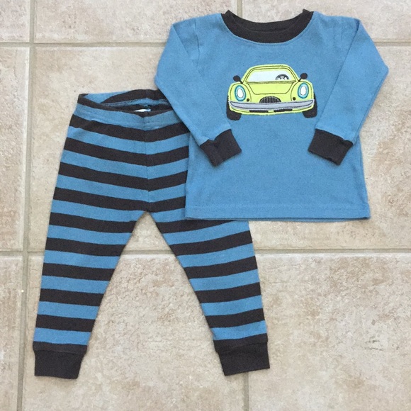 Carter's Boys Car Shirt and Striped Pants Pajamas - Picture 1 of 8